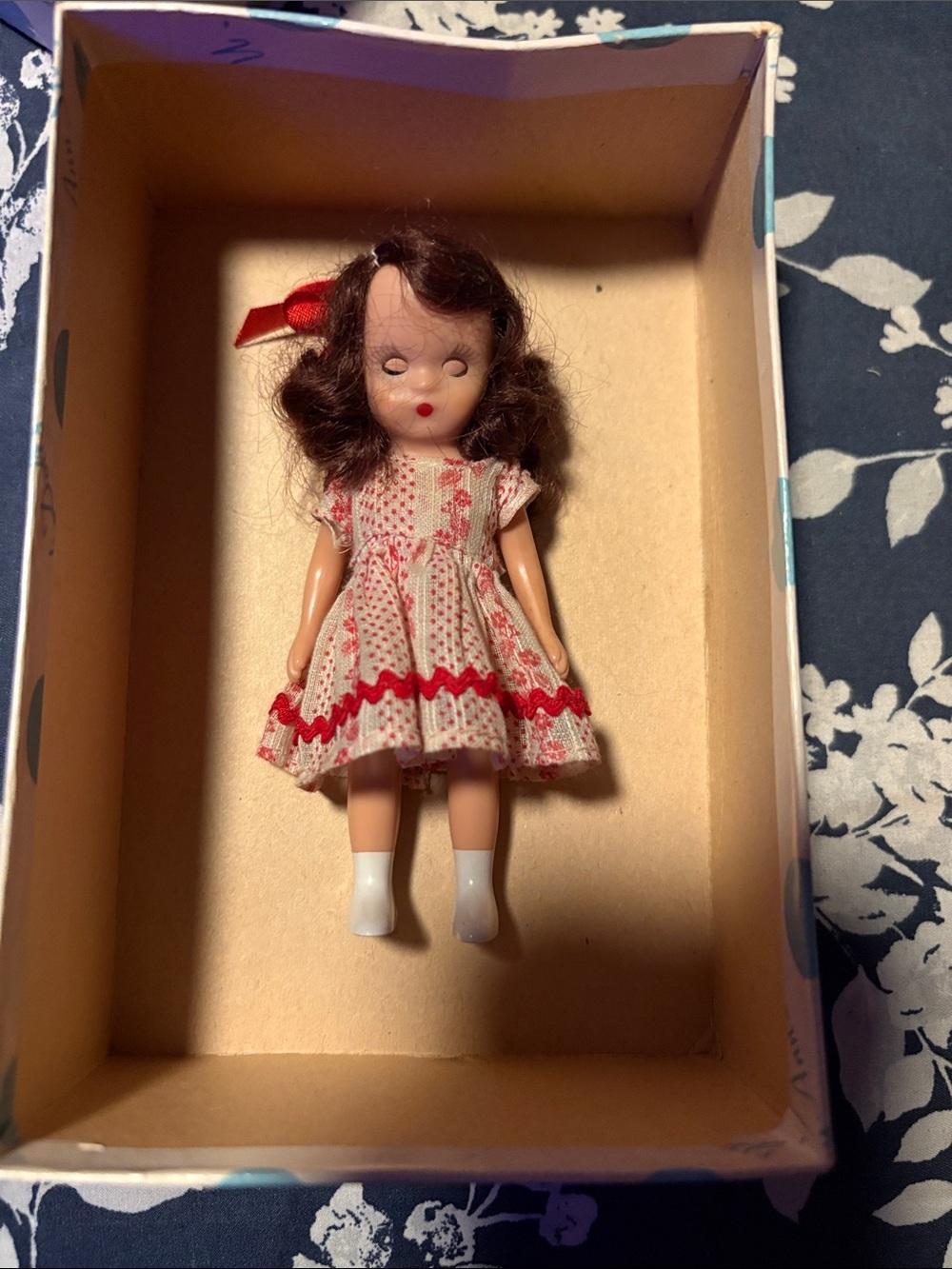 Storybook Doll in Pink Dress with Red Trim - Picture 2 of 2
